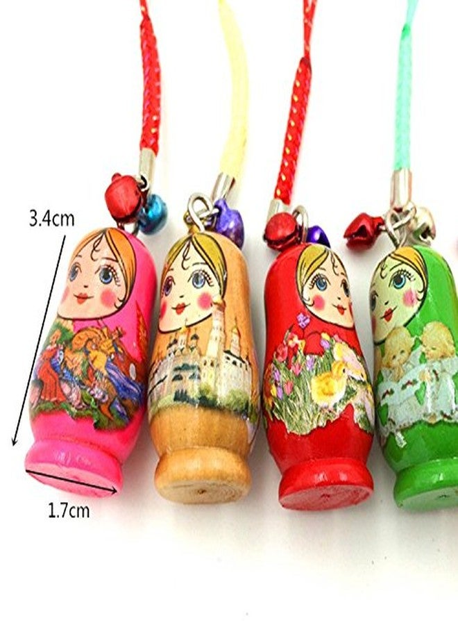Hotusi Set of 12 Fashion Jewelry Drip Charm Key Chains Wooden Nesting Dolls with Key Rings Keychains Decorative Gifts - Image 2